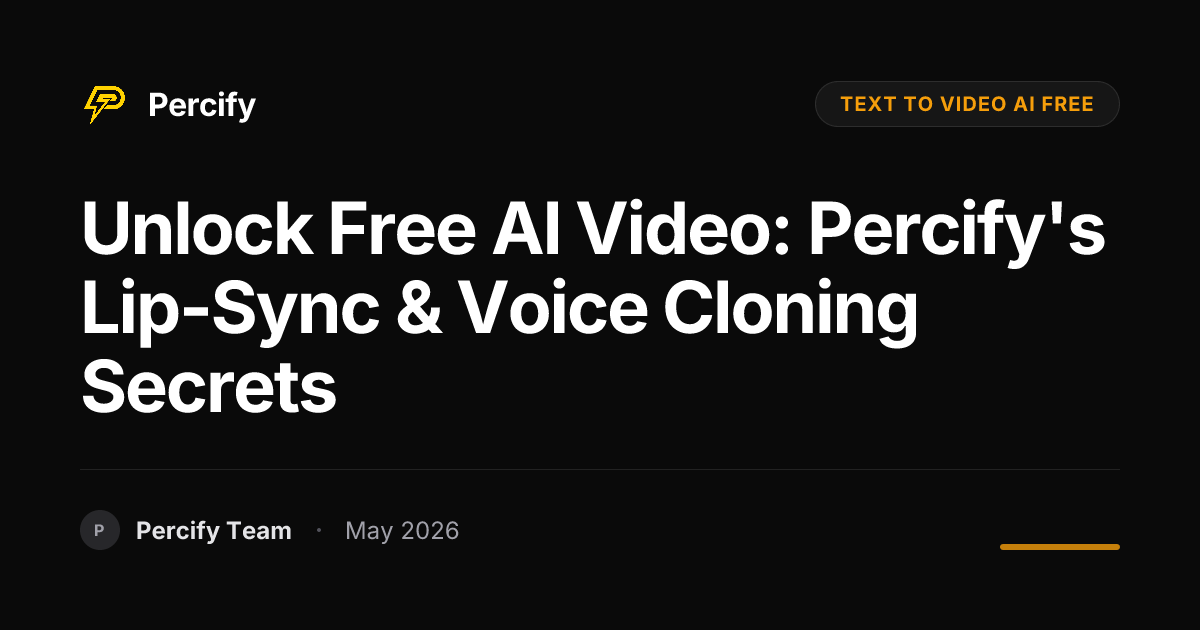 Unlock Free AI Video: Percify's Lip-Sync & Voice Cloning Secrets - Percify AI Avatar Blog Cover