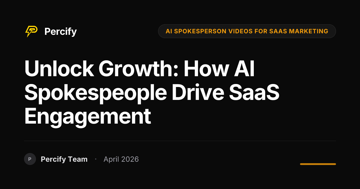Unlock Growth: How AI Spokespeople Drive SaaS Engagement - Percify AI Avatar Blog Cover