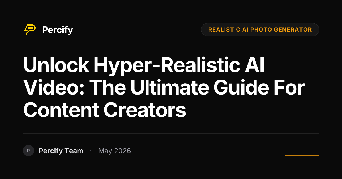 Unlock Hyper-Realistic AI Video: The Ultimate Guide for Content Creators - Percify AI Avatar Blog Cover
