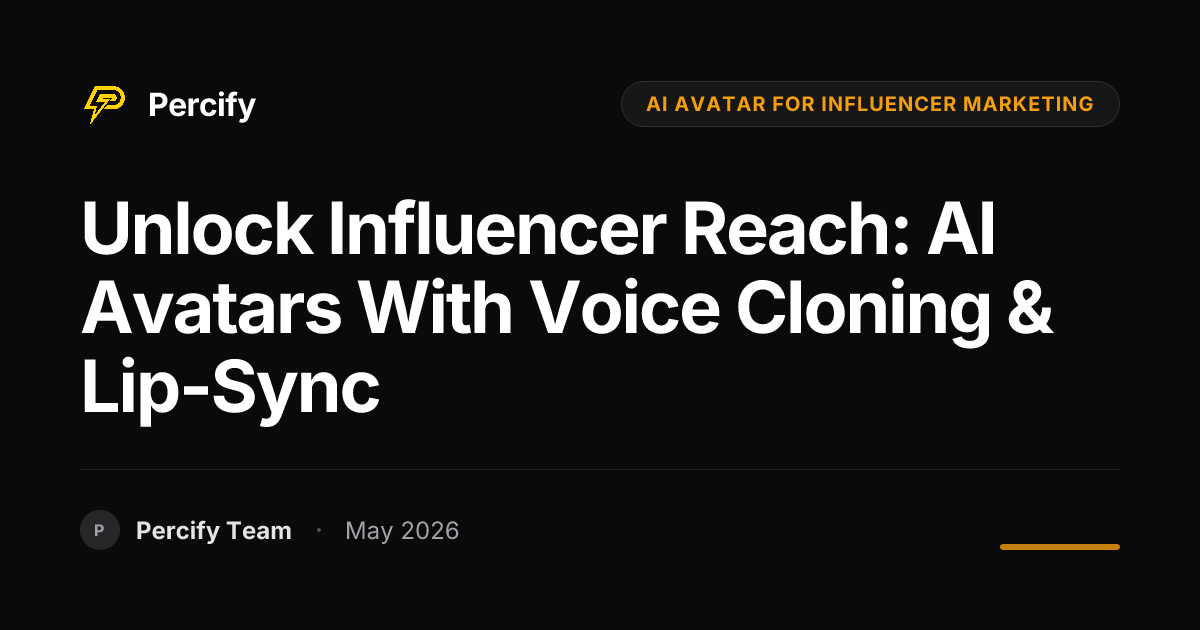 Unlock Influencer Reach: AI Avatars with Voice Cloning & Lip-Sync - Percify AI Avatar Blog Cover