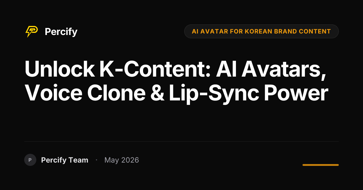Unlock K-Content: AI Avatars, Voice Clone & Lip-Sync Power - Percify AI Avatar Blog Cover