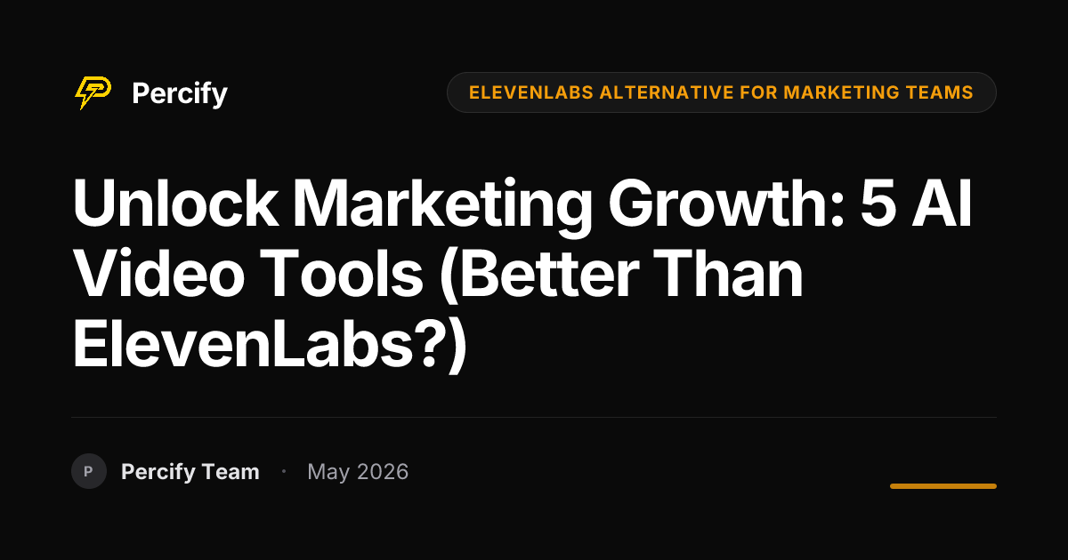 Unlock Marketing Growth: 5 AI Video Tools (Better than ElevenLabs?) - Percify AI Avatar Blog Cover