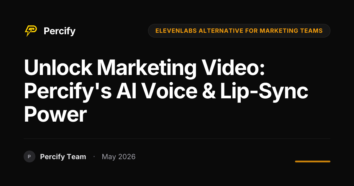 Unlock Marketing Video: Percify's AI Voice & Lip-Sync Power - Percify AI Avatar Blog Cover
