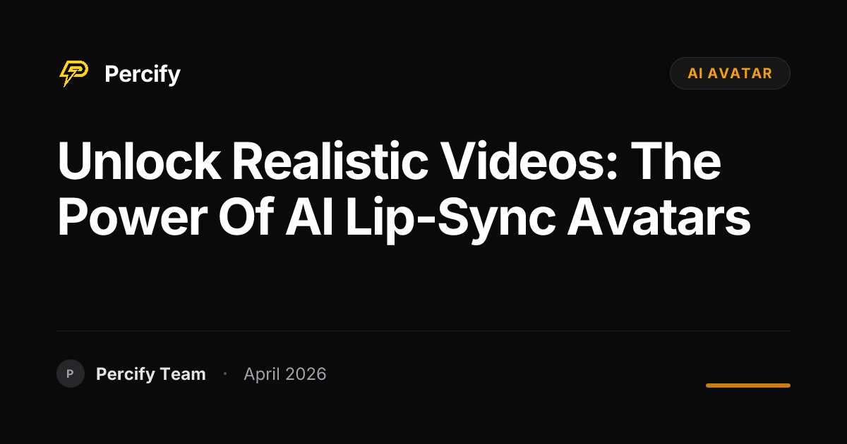 Unlock Realistic Videos: The Power of AI Lip-Sync Avatars - Percify AI Avatar Blog Cover