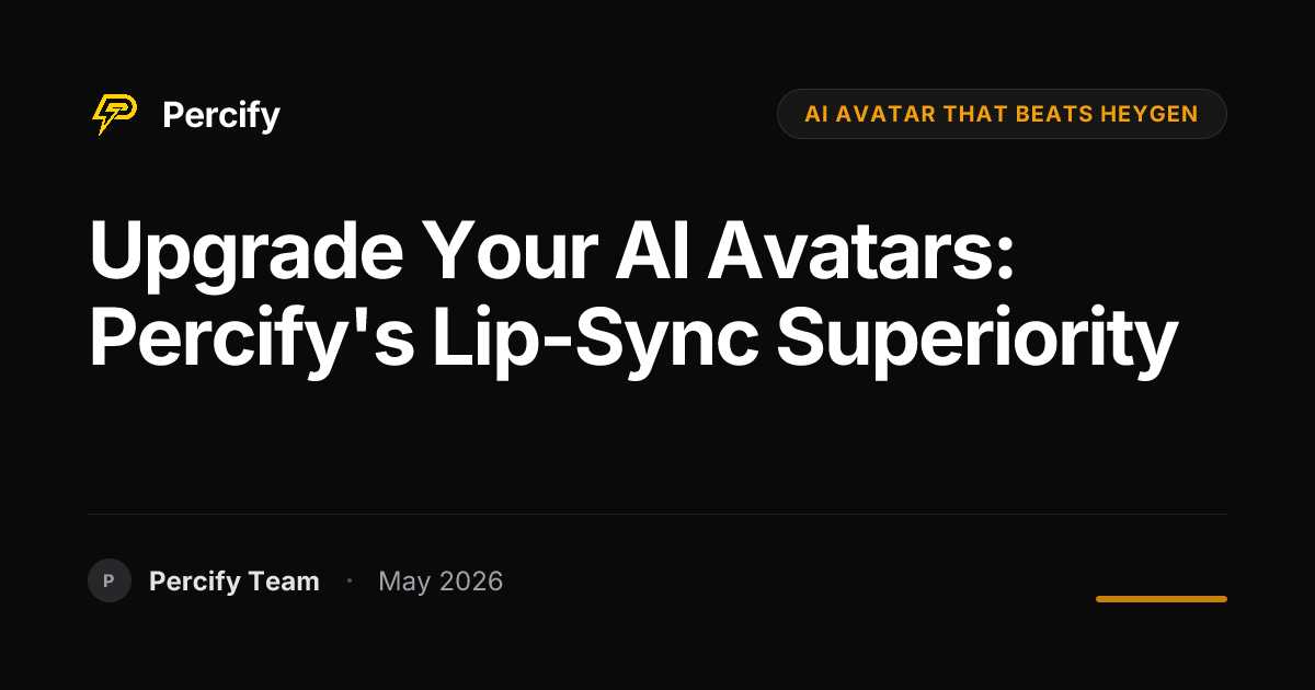 Upgrade Your AI Avatars: Percify's Lip-Sync Superiority - Percify AI Avatar Blog Cover