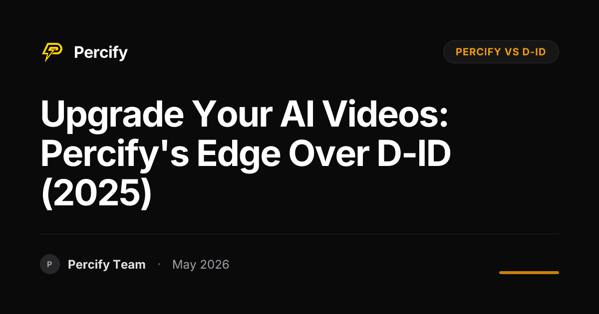 Upgrade Your AI Videos: Percify's Edge Over D-ID (2025) - Percify AI Avatar Blog Cover