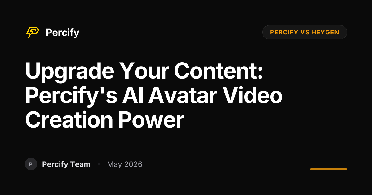 Upgrade Your Content: Percify's AI Avatar Video Creation Power - Percify AI Avatar Blog Cover