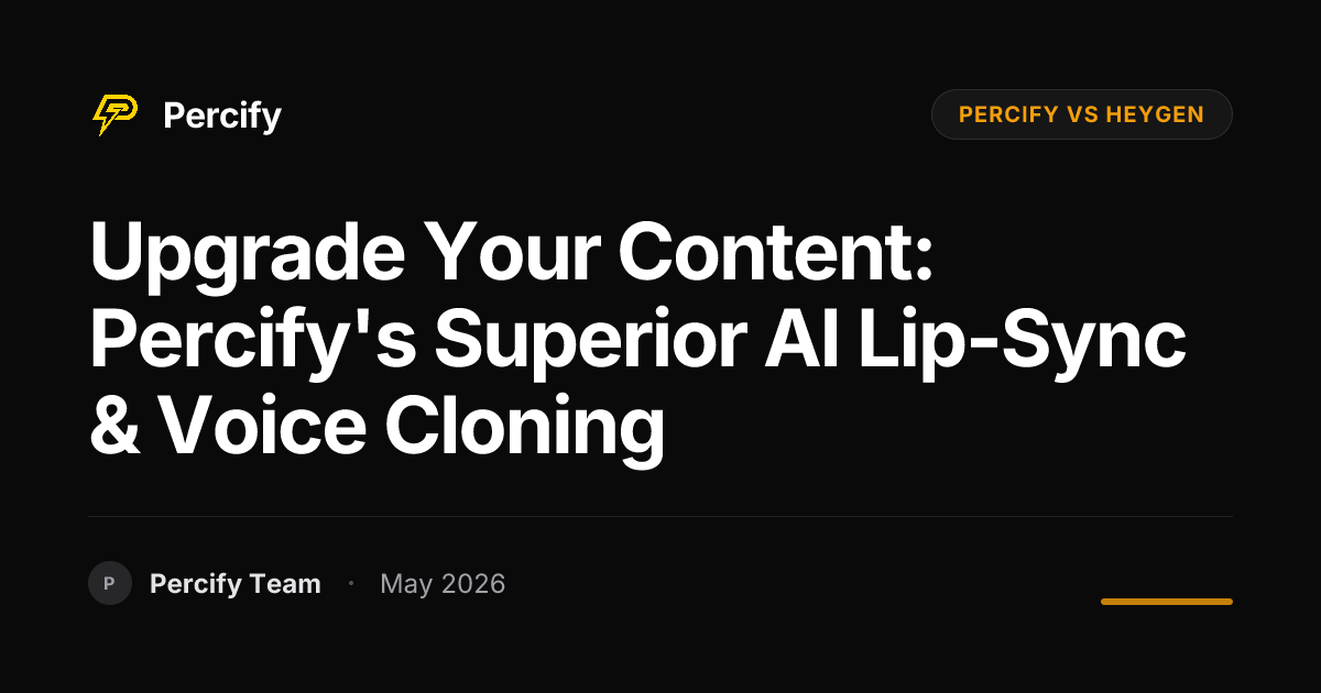 Upgrade Your Content: Percify's Superior AI Lip-Sync & Voice Cloning - Percify AI Avatar Blog Cover