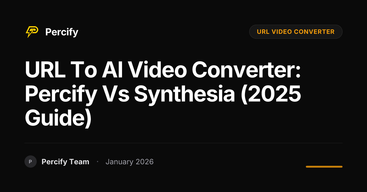 URL to AI Video Converter: Percify vs Synthesia (2025 Guide) | Percify Blog