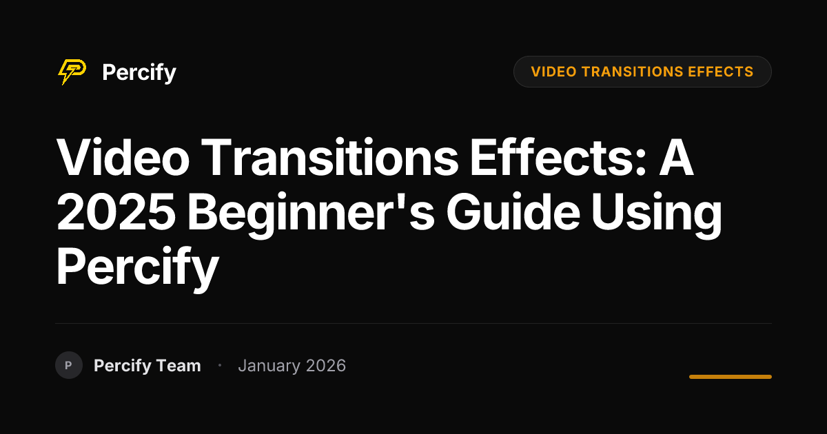 Video Transitions Effects: A 2025 Beginner's Guide Using Percify ...