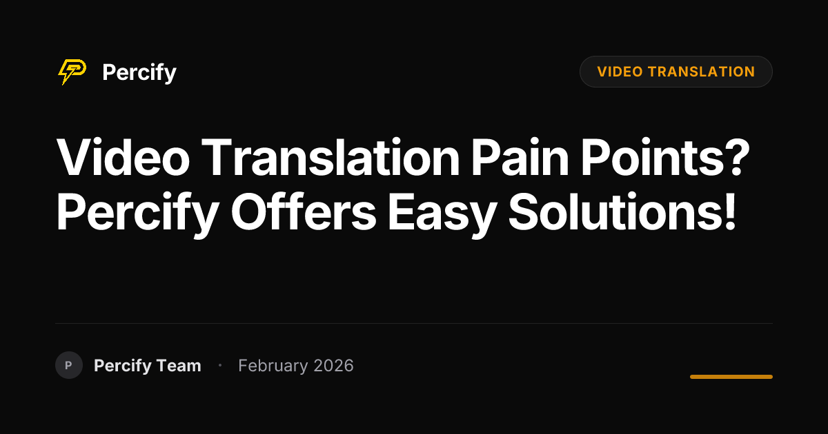 Video Translation Pain Points? Percify Offers Easy Solutions! - Percify AI Avatar Blog Cover