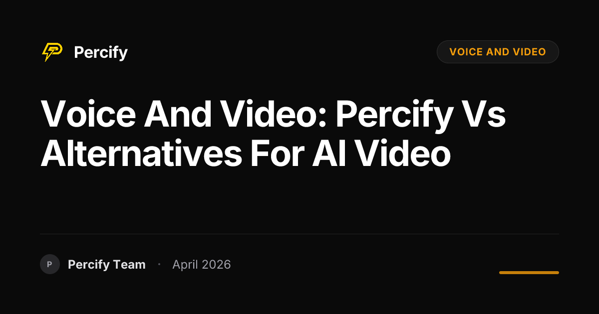 Voice and Video: Percify vs Alternatives for AI Video - Percify AI Avatar Blog Cover