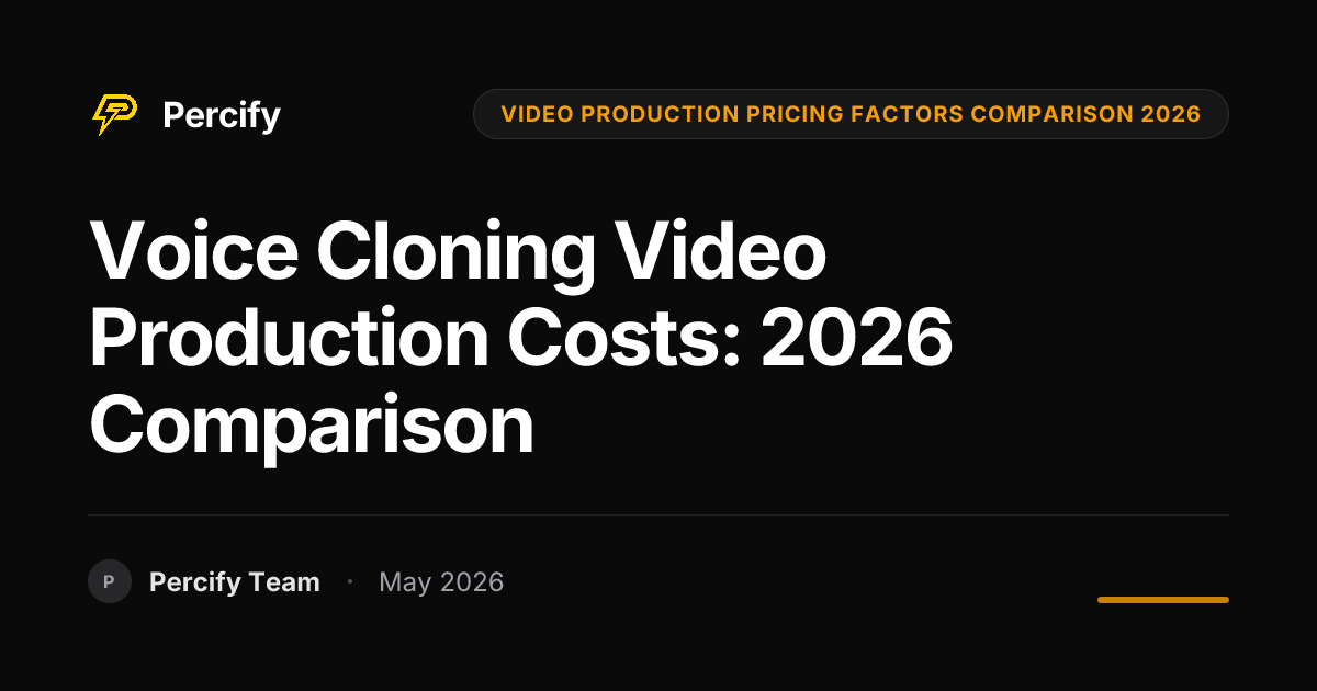 Voice Cloning Video Production Costs: 2026 Comparison - Percify AI Avatar Blog Cover