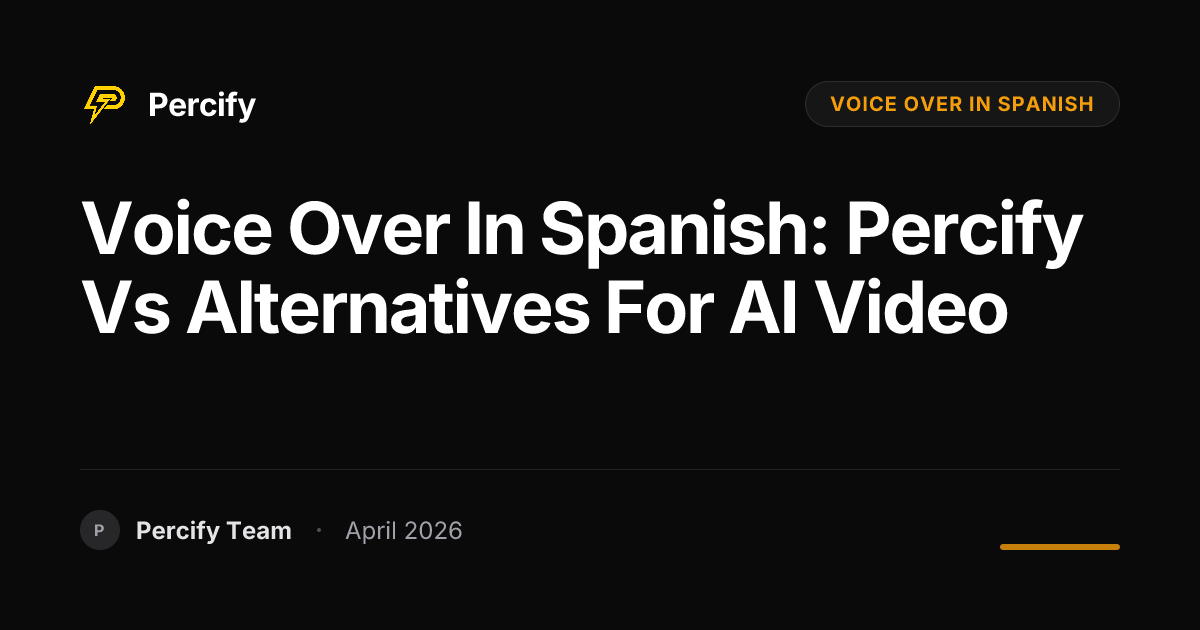 voice over in spanish: Percify vs Alternatives for AI Video - Percify AI Avatar Blog Cover