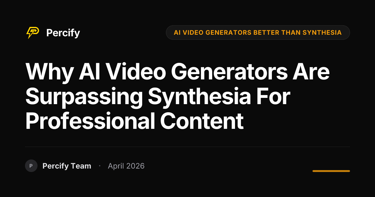 Why AI Video Generators Are Surpassing Synthesia for Professional Content - Percify AI Avatar Blog Cover
