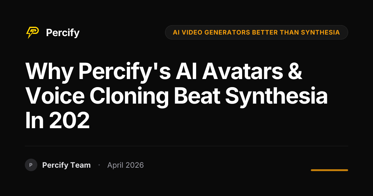 Why Percify's AI Avatars & Voice Cloning Beat Synthesia in 202 - Percify AI Avatar Blog Cover