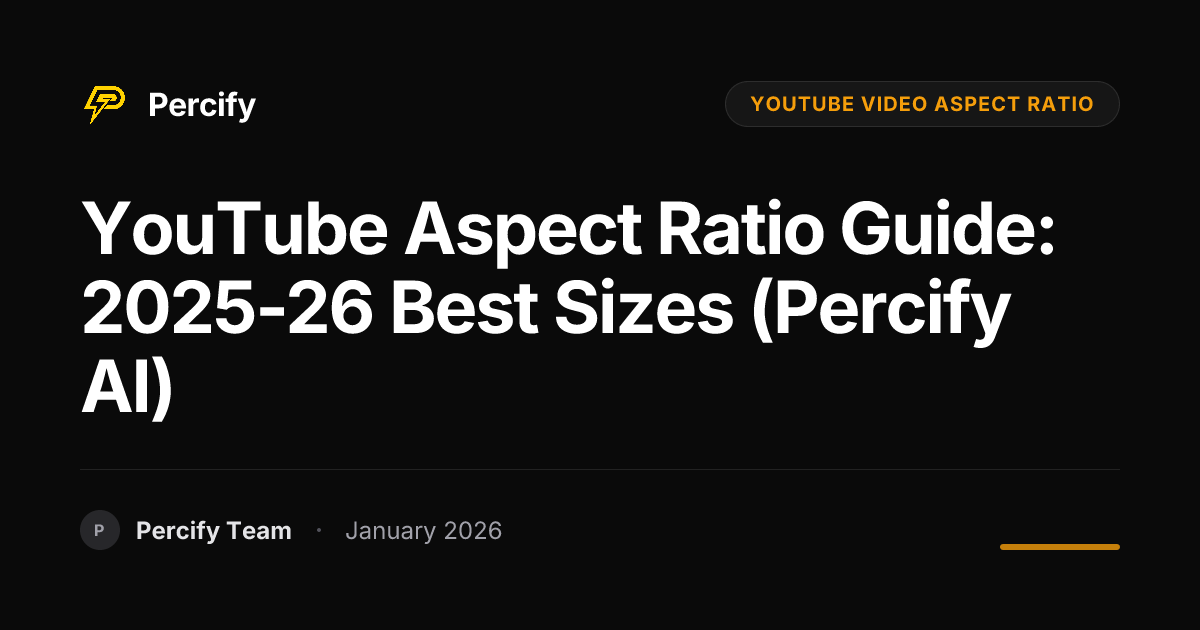 YouTube Aspect Ratio Guide: 2025-26 Best Sizes (Percify AI) | Percify Blog