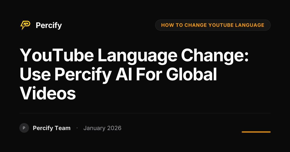 YouTube Language Change: Use Percify AI for Global Videos | Percify Blog