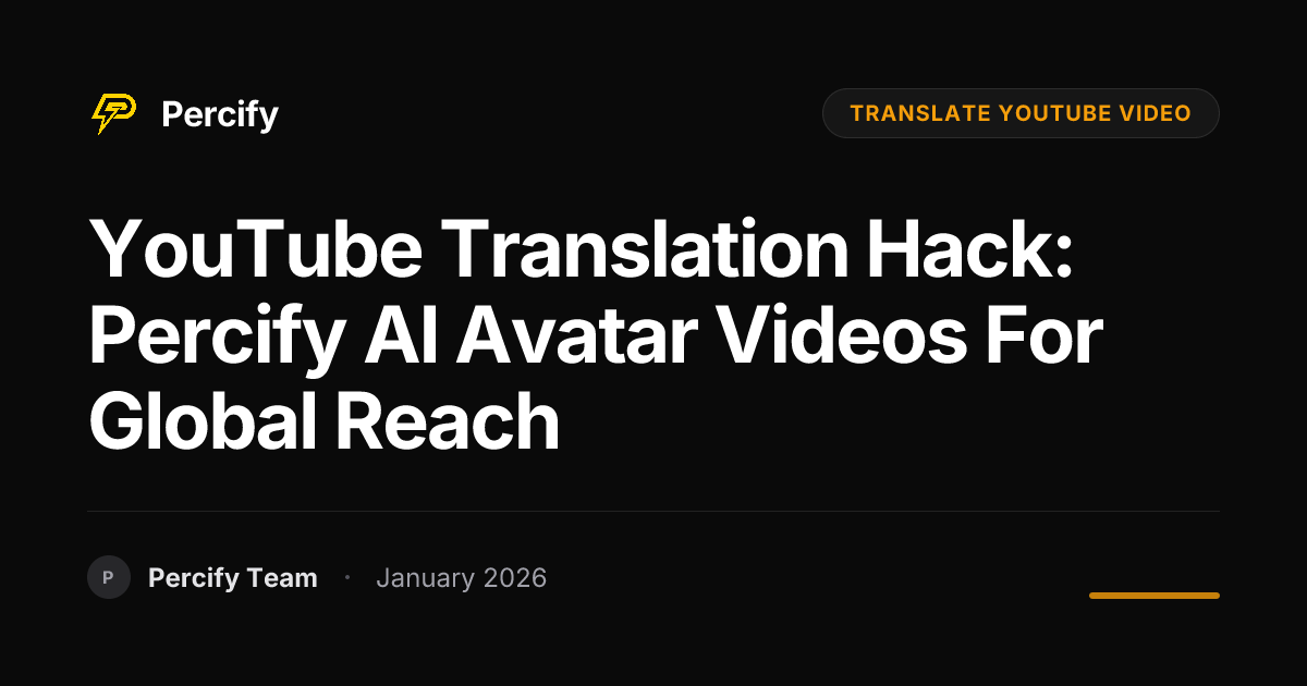 YouTube Translation Hack: Percify AI Avatar Videos for Global Reach ...