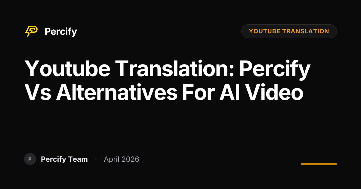 youtube translation: Percify vs Alternatives for AI Video - Percify AI Avatar Blog Cover