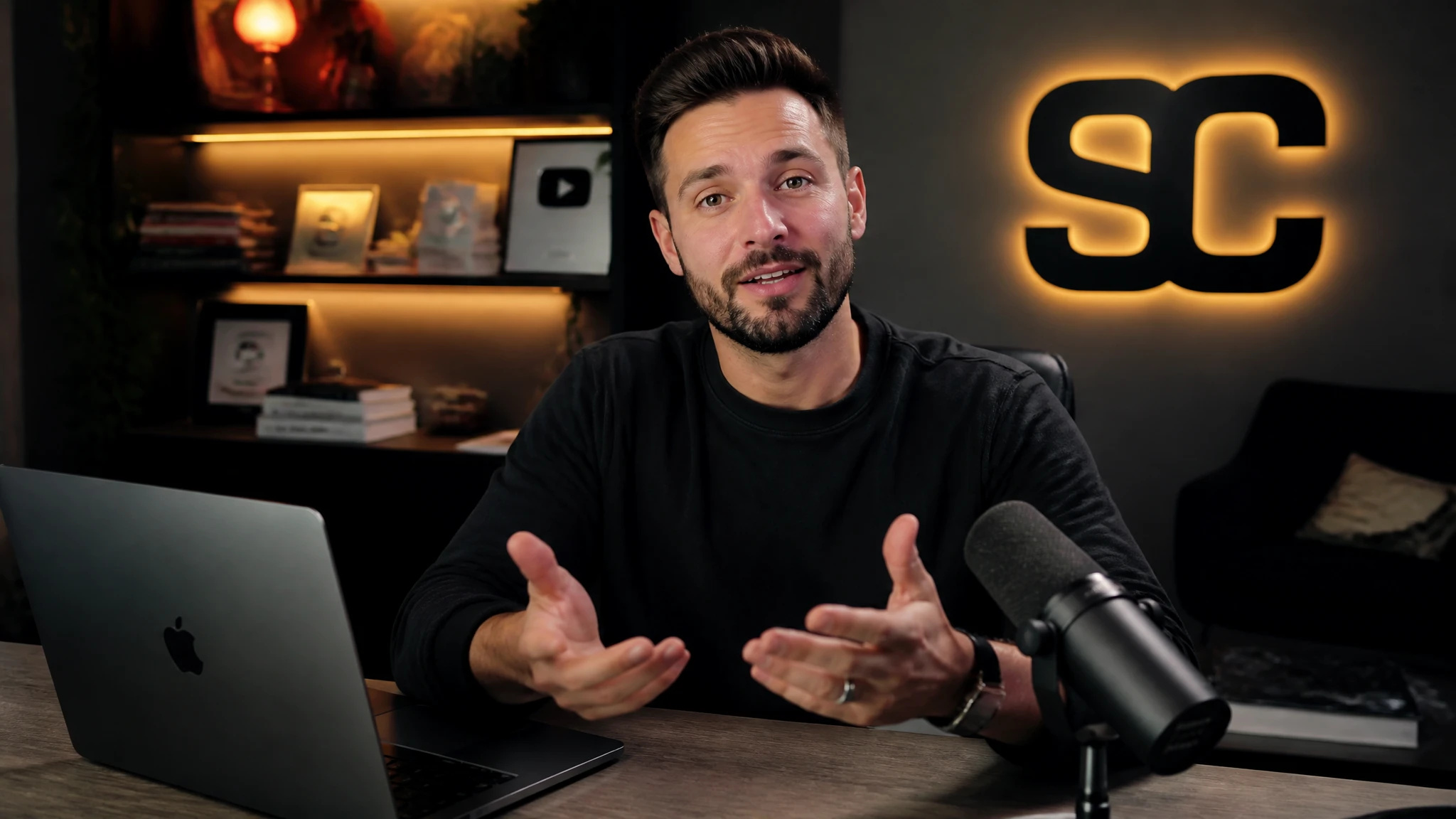 Agency founder at the desk