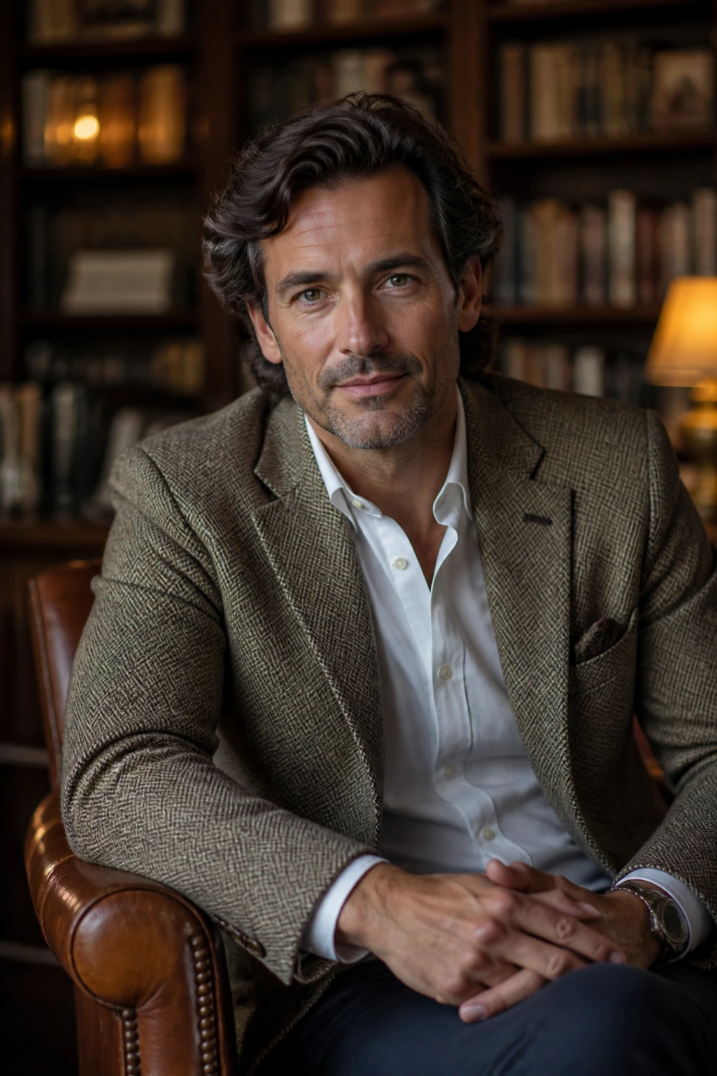 Author in the library